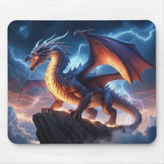 Epische Bliksem Draak Fantasy Gaming Muismat (Voorkant)