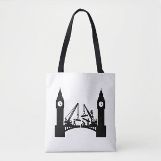 Epische bouw van Londense klokkentorenbrug Tote Bag