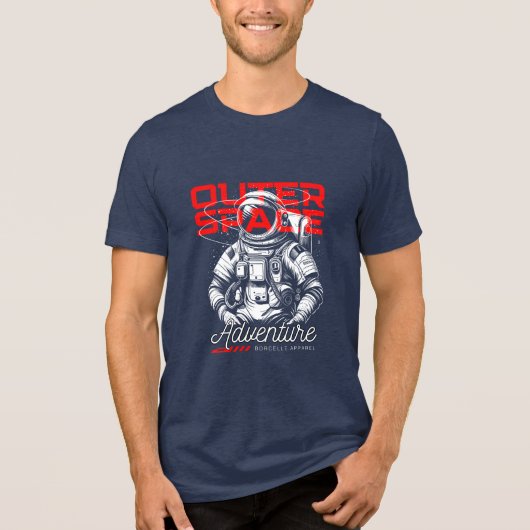 Epische Buitenruimte Avontuur Astronaut Sci-Fi Uni Tri-Blend Shirt (Voorkant)