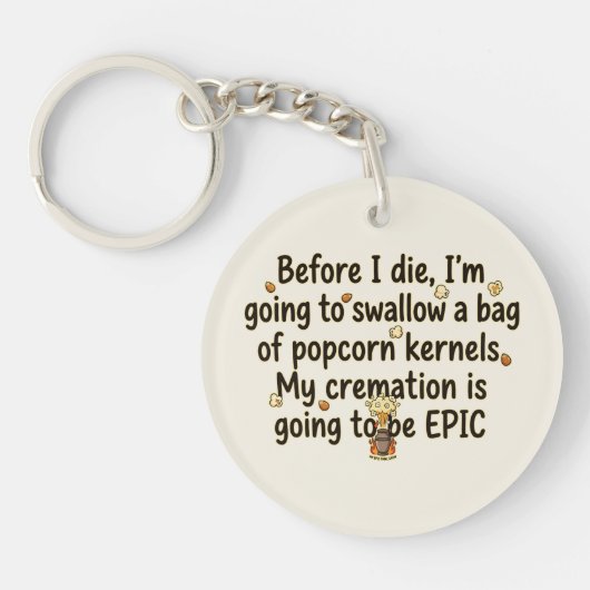Epische Crematie Popcornpitten Grappig Sleutelhanger (Voorkant)