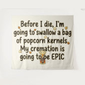 Epische Crematie Popcornpitten Grappig Wandkleed (Voorkant (horizontaal))