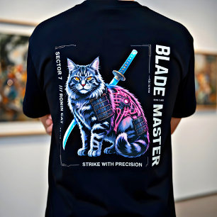 Epische Cyberpunk Samurai Kat Geschenk voor Anime  T-shirt