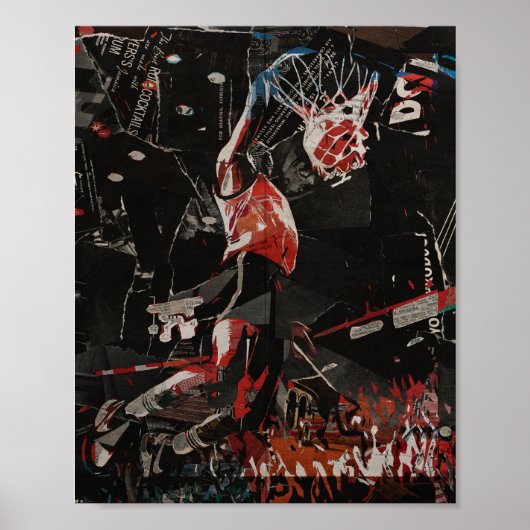 Epische Dunk Collage basketbalspeler Poster (Voorkant)