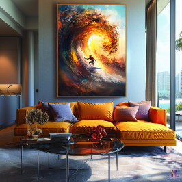 Epische Extreme Golf Surfing - Dynamische Sportkun Canvas Afdruk