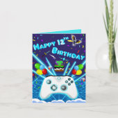 Epische gamer Fijne 12e verjaardagkaart Kritieke t Kaart (Voorkant)