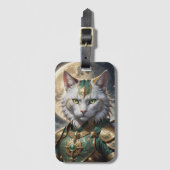 Epische gepantserde kattenkrijger bagagelabel (Voorkant (verticaal))