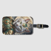 Epische gepantserde kattenkrijger bagagelabel (Voorkant (horizontaal))