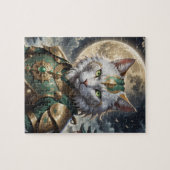 Epische gepantserde kattenkrijger legpuzzel (Horizontaal)