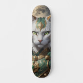 Epische gepantserde kattenkrijger persoonlijk skateboard (Voorkant)
