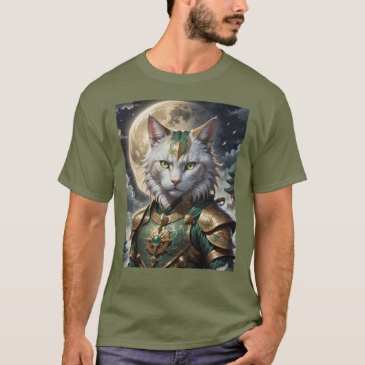 Epische gepantserde kattenkrijger t-shirt (Voorkant)