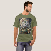Epische gepantserde kattenkrijger t-shirt (Voorkant volledig)