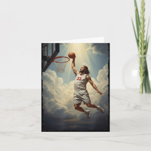 Epische Goddelijke Dunking Jezus Op Het Heilige Ba Kaart
