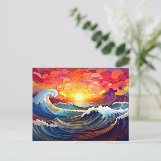 Epische golven 1 briefkaart (Staand voorkant)