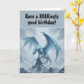 Epische Ijsdraak Fantasy Verjaardag Kaart (Gele Bloem)