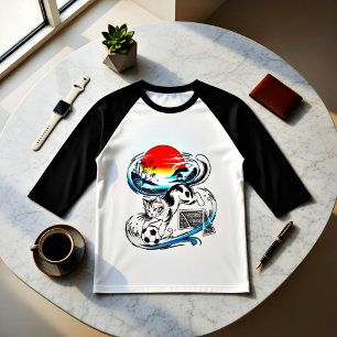 Epische Japanse Voetbal Kat - Heren Sportieve Casu T-shirt