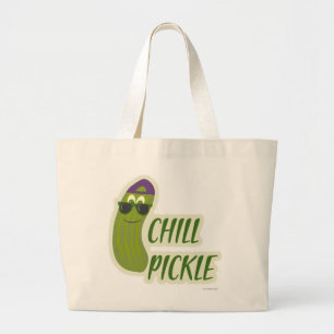 Epische Koel Pickle Grappige Tekenfilm Groente Kar Grote Tote Bag
