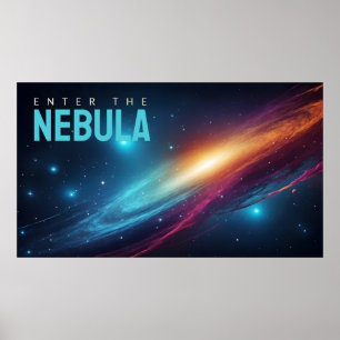 Epische Kosmische Supernova Neon Abstracte Ruimte  Poster