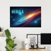 Epische Kosmische Supernova Neon Abstracte Ruimte Poster (Thuiskantoor)