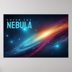 Epische Kosmische Supernova Neon Abstracte Ruimte  Poster