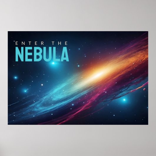 Epische Kosmische Supernova Neon Abstracte Ruimte Poster (Voorkant)