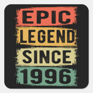 Epische Legende Sinds 1996 Vintage 1996 Verjaardag Vierkante Sticker