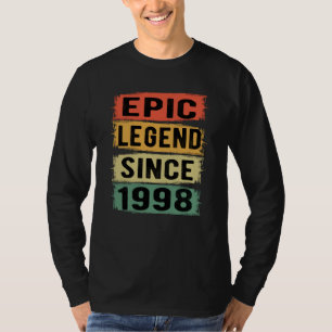 Epische Legende Sinds 1998 Vintage 1998 Verjaardag T-shirt