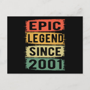 Epische Legende Sinds 2001 Vintage 2001 Verjaardag Briefkaart