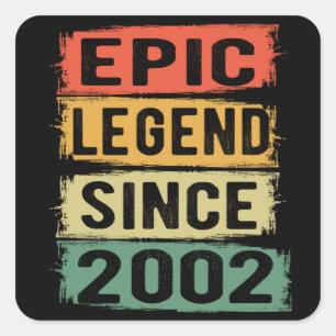 Epische Legende Sinds 2002 Vintage 2002 Verjaardag Vierkante Sticker