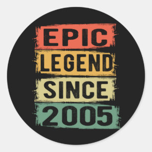 Epische Legende Sinds 2005 Vintage 2005 Verjaardag Ronde Sticker
