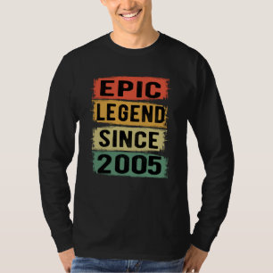 Epische Legende Sinds 2005 Vintage 2005 Verjaardag T-shirt