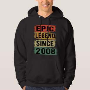 Epische Legende Sinds 2008 Vintage 2008 Verjaardag Hoodie