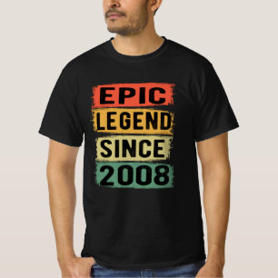Epische Legende Sinds 2008 Vintage 2008 Verjaardag T-shirt