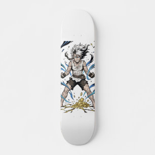 Epische Manga Krijger Kracht Ontwakening Illustrat Persoonlijk Skateboard