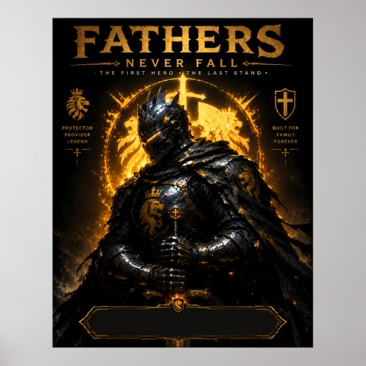 Epische middeleeuwse vader ridder kunstposter poster (Voorkant)