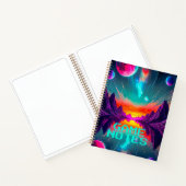 Epische Neon Melkweg Synthwave Buitenwereld Notitieboek (Binnen)