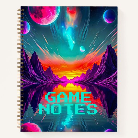 Epische Neon Melkweg Synthwave Buitenwereld Notitieboek (Voorkant)