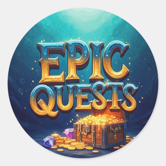 epische quests ronde sticker (Voorkant)