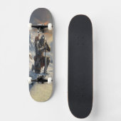 Epische Ridder & Hermelijn Fantasy Kunst Persoonlijk Skateboard (Voorkant)