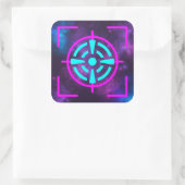 Epische ruimte-dartblaaspijp doel verjaardagsfeest vierkante sticker (Tas)