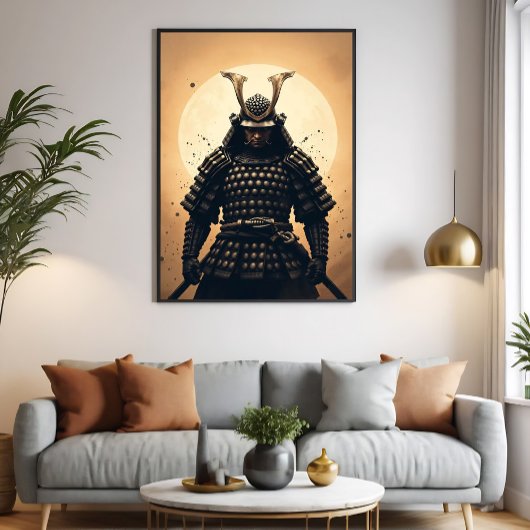 Epische Samurai Krijger Japanse Pantser Canvas Afdruk