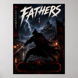 Epische Samurai Vader Krijger Kunst Poster