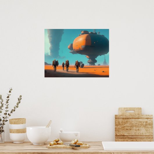 epische sciencefiction scene poster (Keuken)