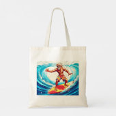 Epische Senior Surfer Rijdende Golven met Stijl Tote Bag (Achterkant)