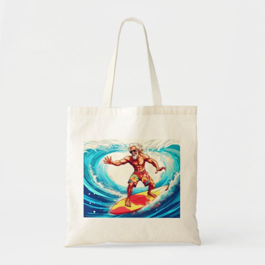 Epische Senior Surfer Rijdende Golven met Stijl Tote Bag (Voorkant)