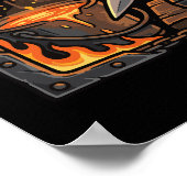 Epische Smidse Forge Aambeeld & Zwaarden Fantasie  Poster (Hoek)