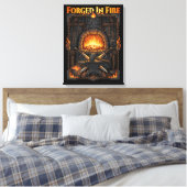 Epische smidse smederij aambeeld & zwaarden fantas canvas afdruk (Insitu (Slaapkamer))