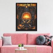 Epische smidse smederij aambeeld & zwaarden fantas canvas afdruk (Insitu (Woonkamer))