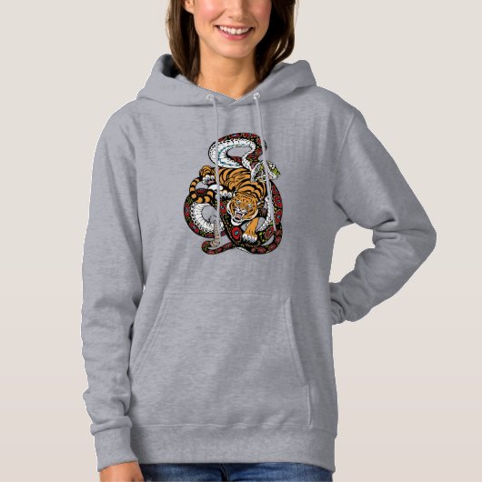 Epische strijd: Tijger vs. Slang Kunst Hoodie (Voorkant)