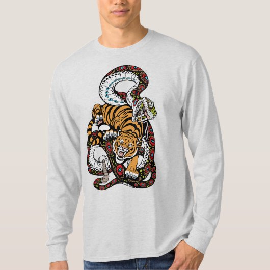 Epische strijd: Tijger vs. Slang Kunst T-shirt (Voorkant)