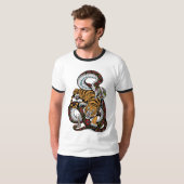 Epische strijd: Tijger vs. Slang Kunst T-shirt (Voorkant volledig)
